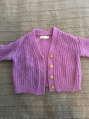 Mini Boden Lavender Purple Knit Cardigan